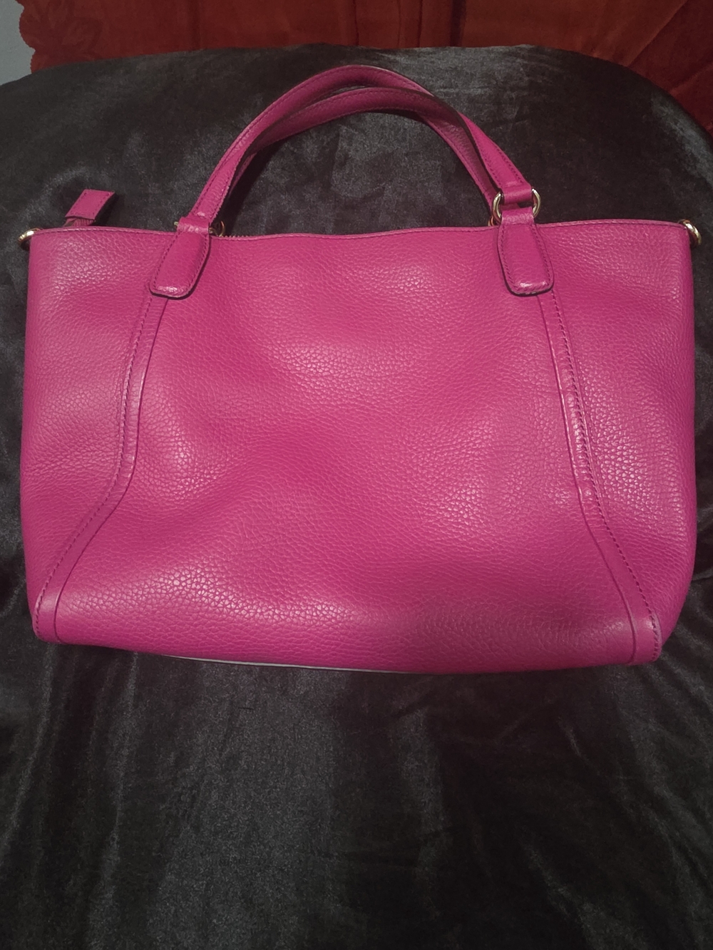 Gucci Pink Soho Pebbled Leather Tote with Tassel - Picture 15 of 16